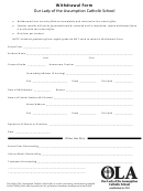 Withdrawal Form - Our Lady Of The Assumption Catholic School