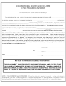 Unconditional Waiver And Release Upon Progress Payment Form - California