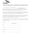 Unconditional Release Form Parental Consent For Student Under 18