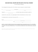Unconditional Waiver And Release Upon Final Payment Form