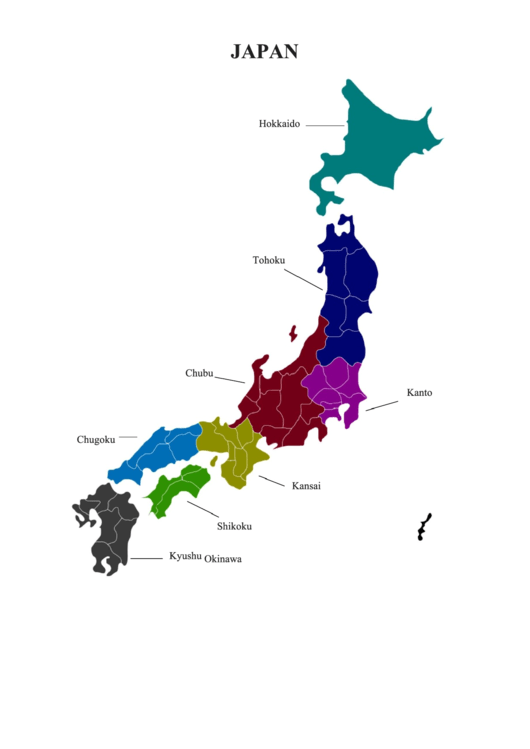 Japan Map Template Printable pdf
