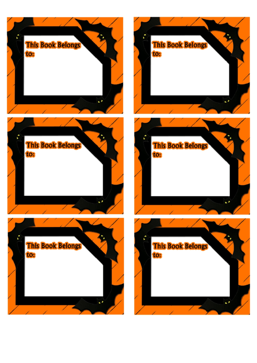 Horror Bat Bookplates Printable pdf