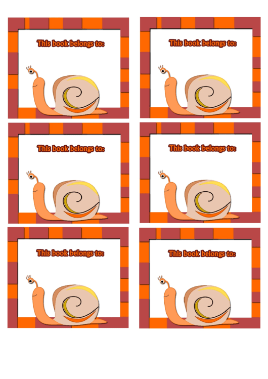 Snail Bookplates Printable pdf