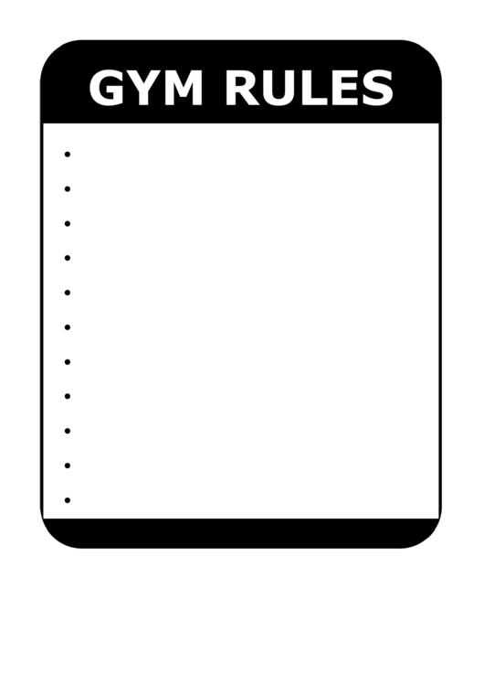Gym Rules (Blank) Printable pdf