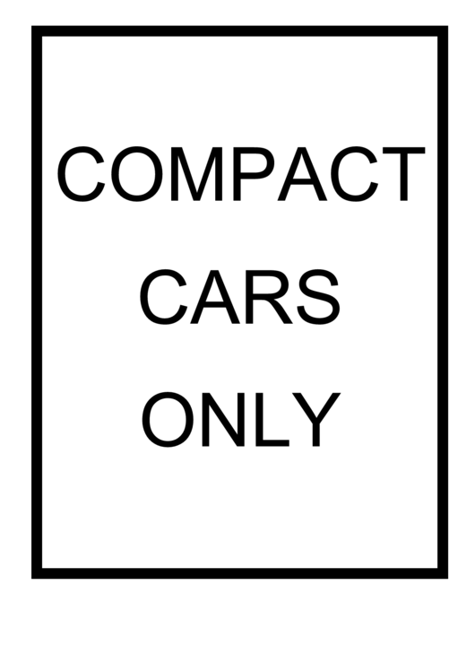 Compact Cars Only Sign Printable pdf