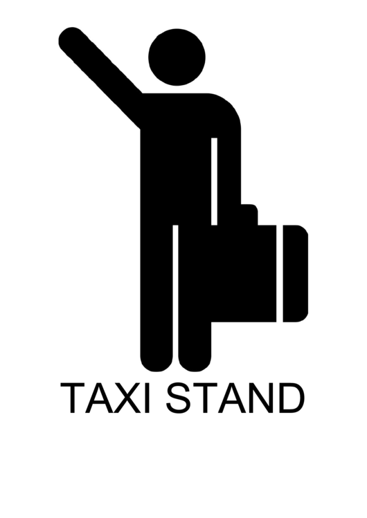 Taxi Stand With Caption Sign Printable pdf