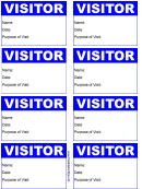 Visitor Badge Blue With Details