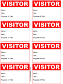 Visitor Badge Red With Details