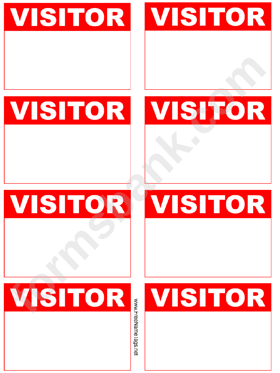 Visitor Badge Red
