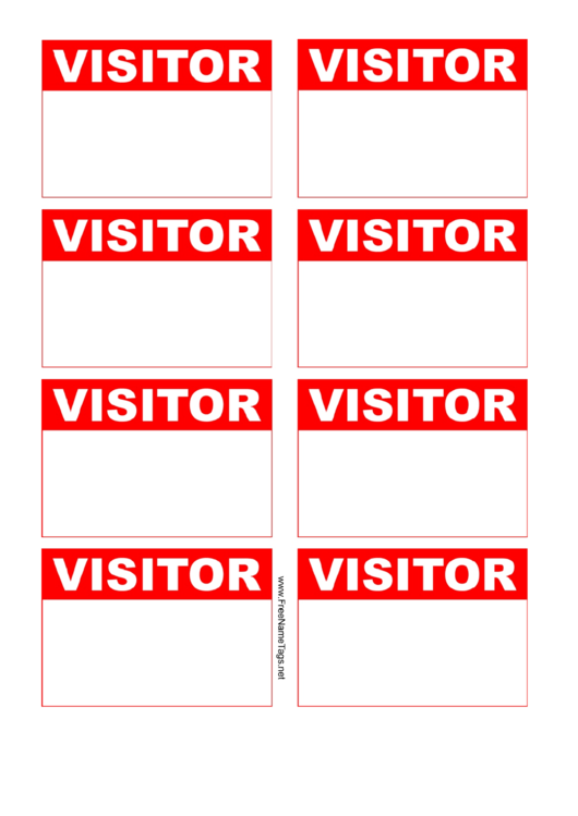 Visitor Badge Red Printable pdf