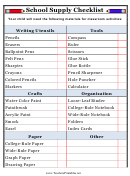School Supply Checklist Template