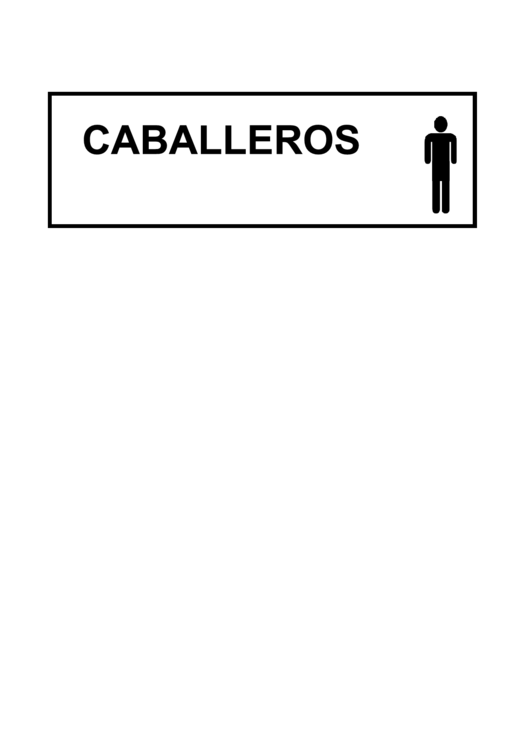 Bathroom Sign Template - Men Printable pdf