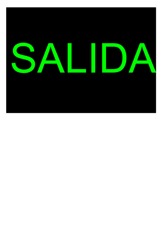 Exit Sign Template - Spanish Printable pdf