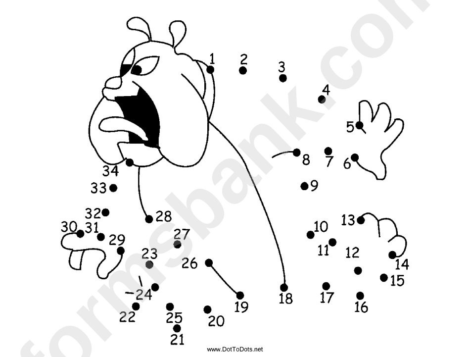 Dog Dot-To-Dot Sheet printable pdf download