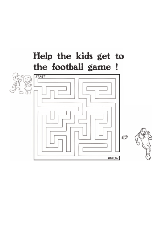 Football Thanksgiving Maze Template Printable pdf