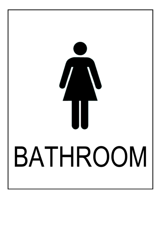 Women's Bathroom Sign Template