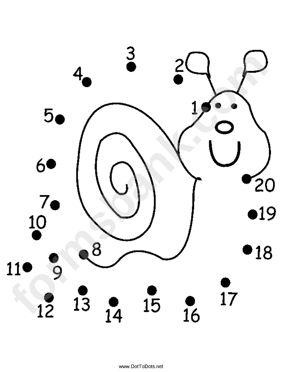 Snail Dot-To-Dot Sheet