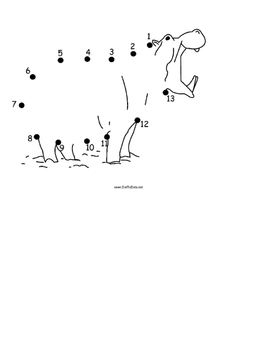 Hippo Dot-To-Dot Sheet Printable pdf