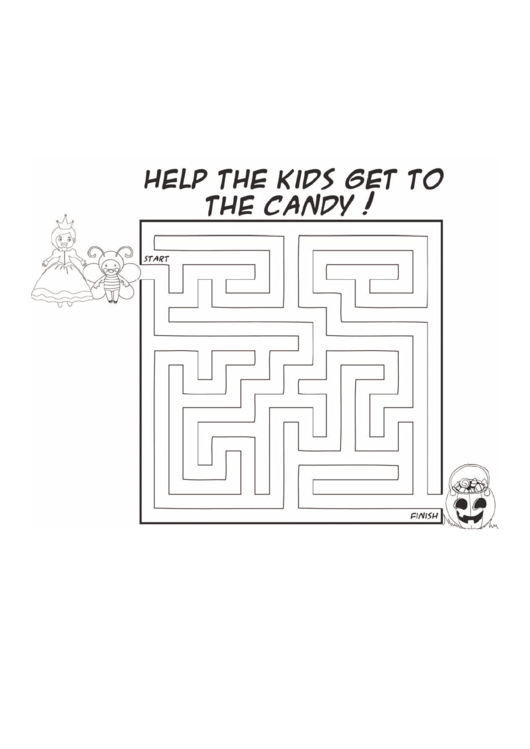 Kids Candy Maze Template