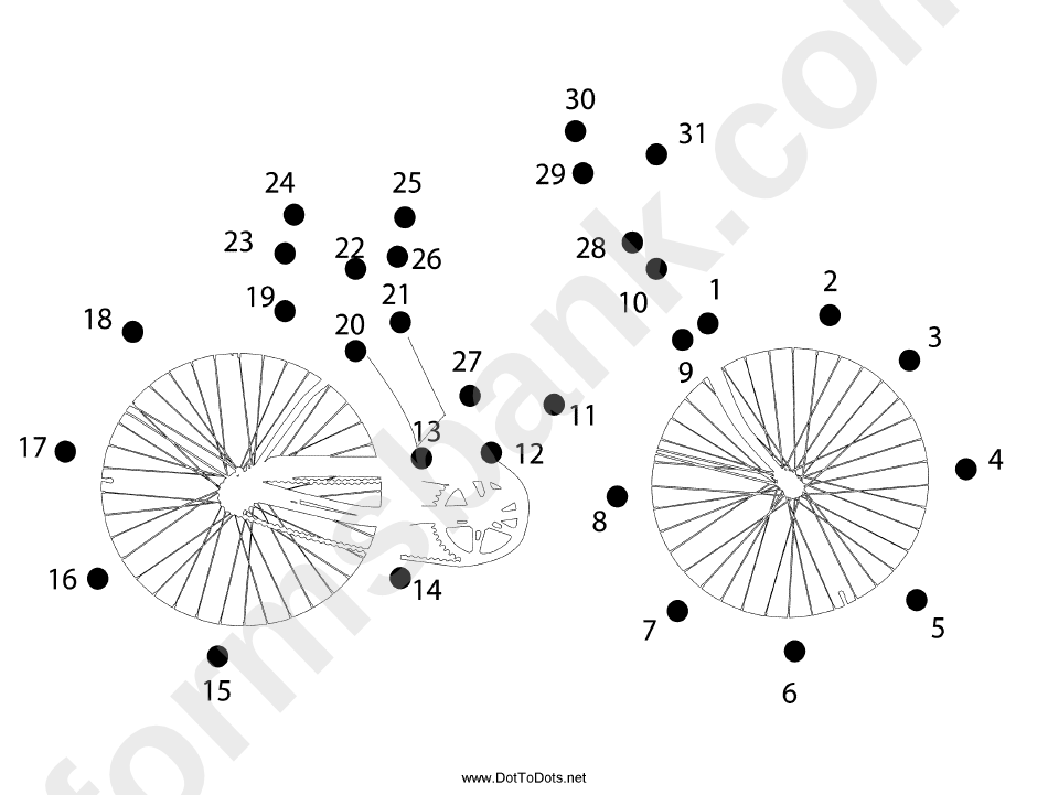 Bicycle Dot-To-Dot Sheet