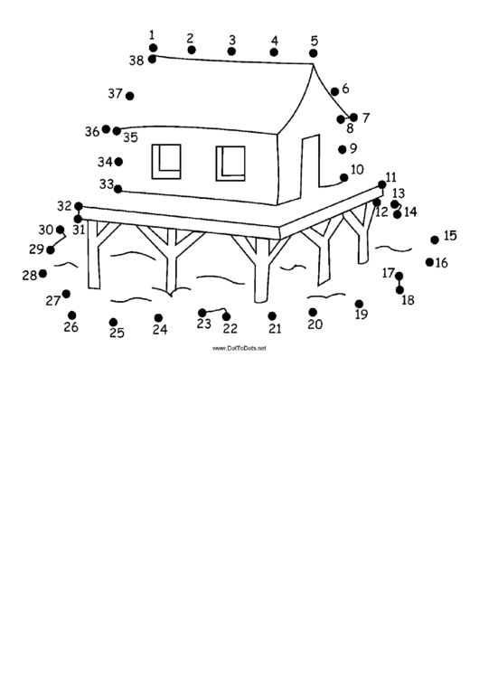 House On Stilts Dot-To-Dot Sheet Printable pdf