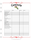 Wedding Planner - Contacts