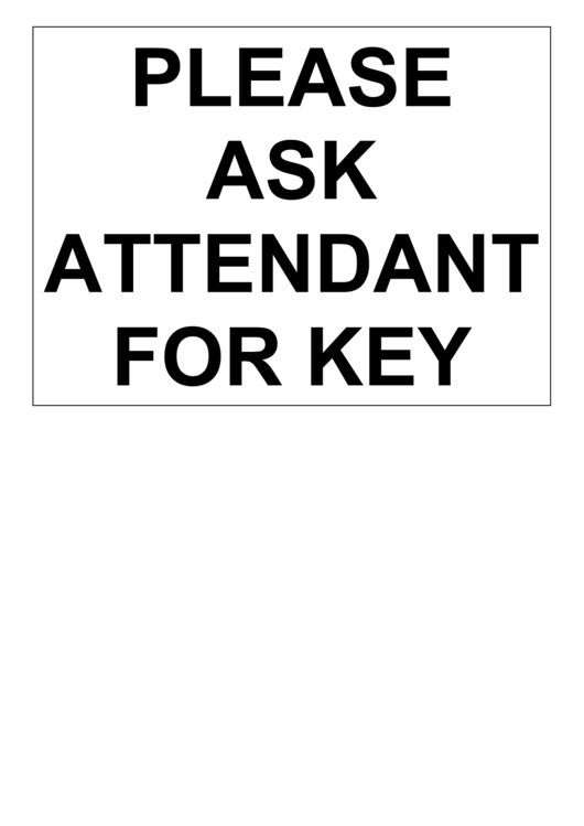 Ask For Key Sign Printable pdf