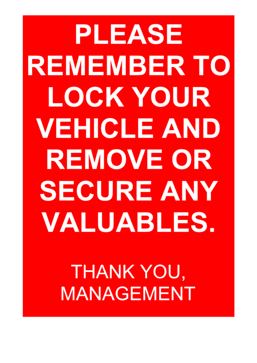 Management Reminder Sign Printable pdf