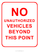 No Unauthorized Vehicles