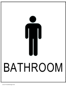 Men's Bathroom Sign Template