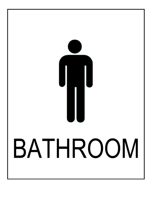 Men's Bathroom Sign Template