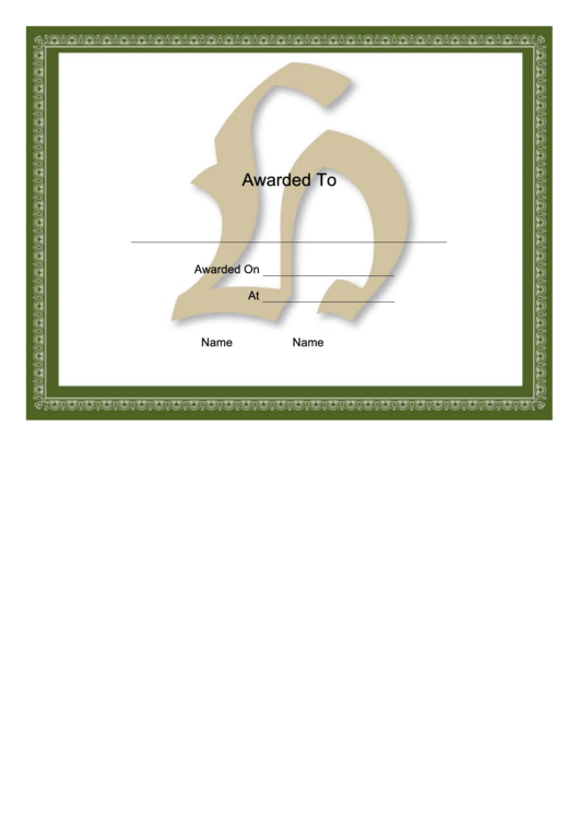 Centered H Monogram Certificate Template Printable pdf