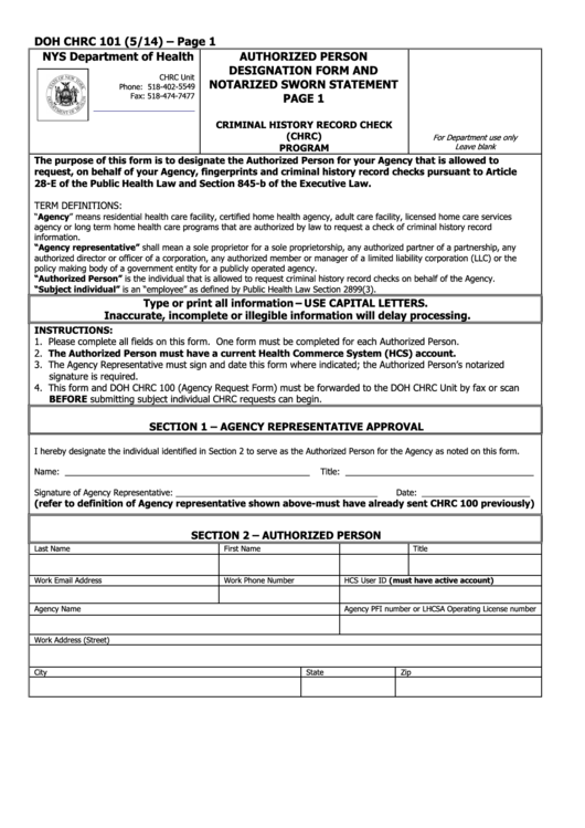 Criminal History Record Check Printable Pdf Download 9853