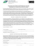 Formulario De Certificion Del Estado De Colorado Empleados Con Condiciones Graves De Salud - Colorado Division Of Human Resources