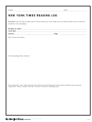 New York Times Reading Log Template
