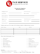 Tax Service Organizer Template For 2014 Personal Taxes