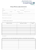 Sleep History Questionnaire Printable pdf