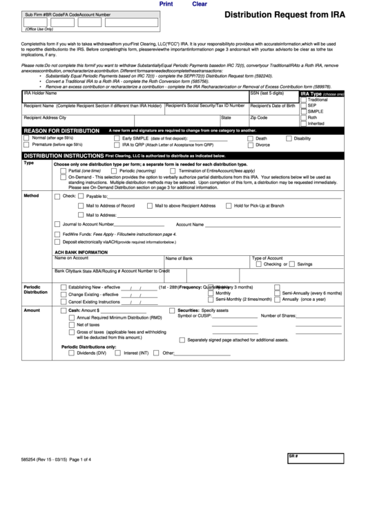 Distribution Request Form Ira