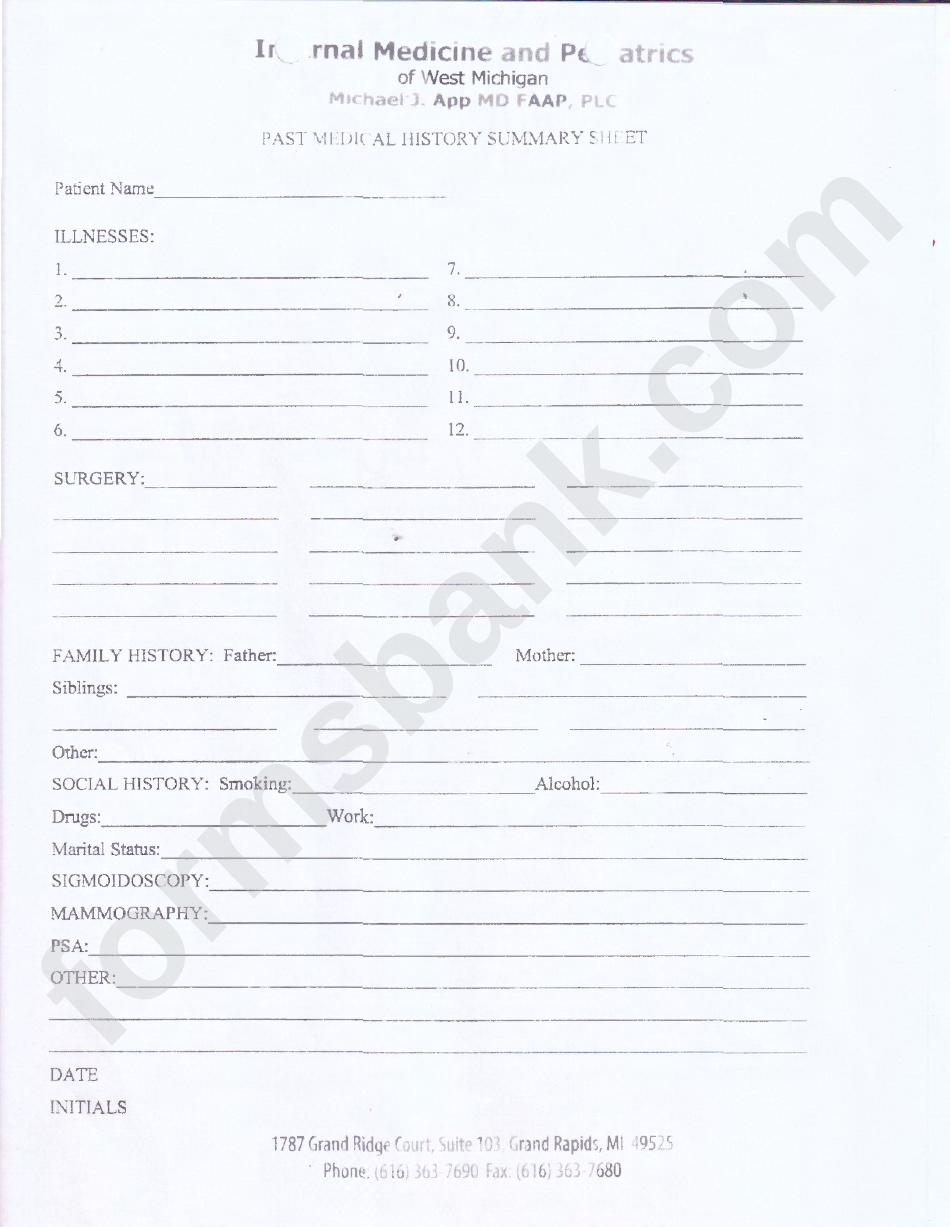 General Medical Information Form