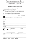 Personal Financial Statement - Financial Security Bank