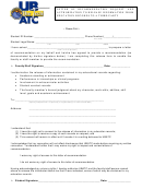 Ubatc Letter Of Recommendation Request And Authorization To Release Information Form
