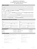 Form Uhss 2.1-1 - Application For Admission Printable pdf
