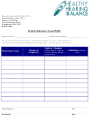 Patient Medication Form - Healthy Hearing And Balance
