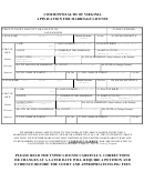 Commonwealth Of Virginia Application For Marriage