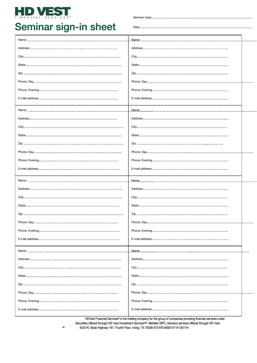 Seminar Sign In Sheet Template Printable pdf