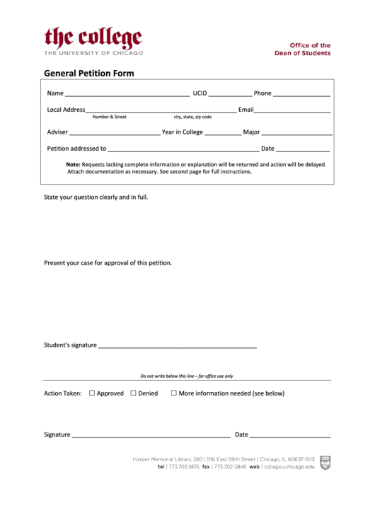 Fillable General Petition Form Printable pdf