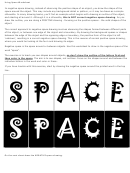 Using Space Worksheet