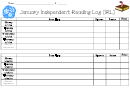January 2016 Independent Reading Log