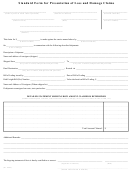Standard Form For Presentation Of Loss And Damage Claims