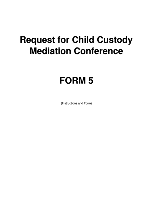 Request For Child Custody Mediation Conference Printable pdf
